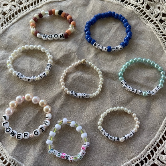 Jewelry - Wedding themed bracelets hand made by me .